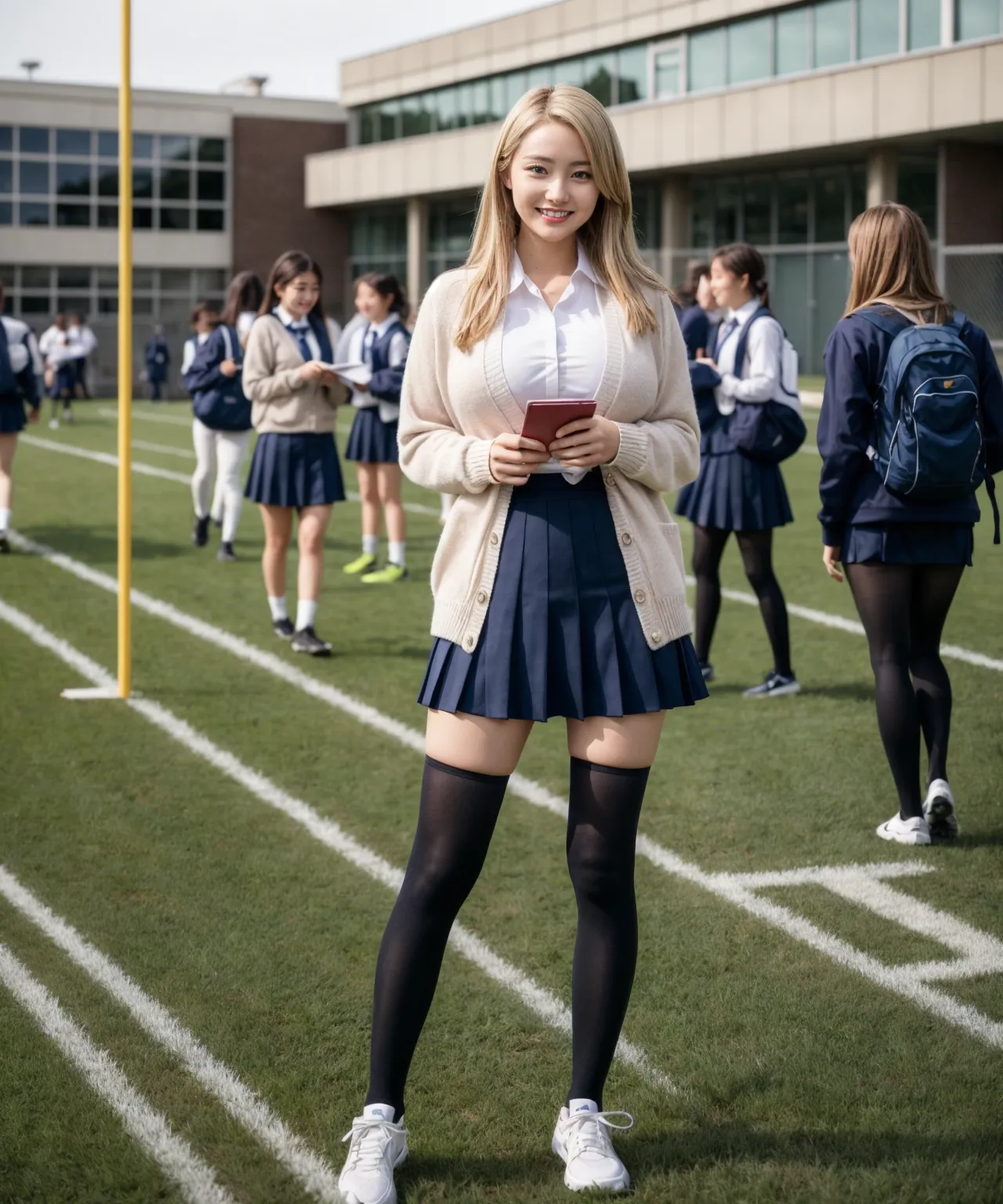 学校で制服JKが脱ぎまくり？！教室や校庭で他に人が居てもお構いなしな変態JKのAI画像409枚！(3ページ目) 40번째 이미지입니다.