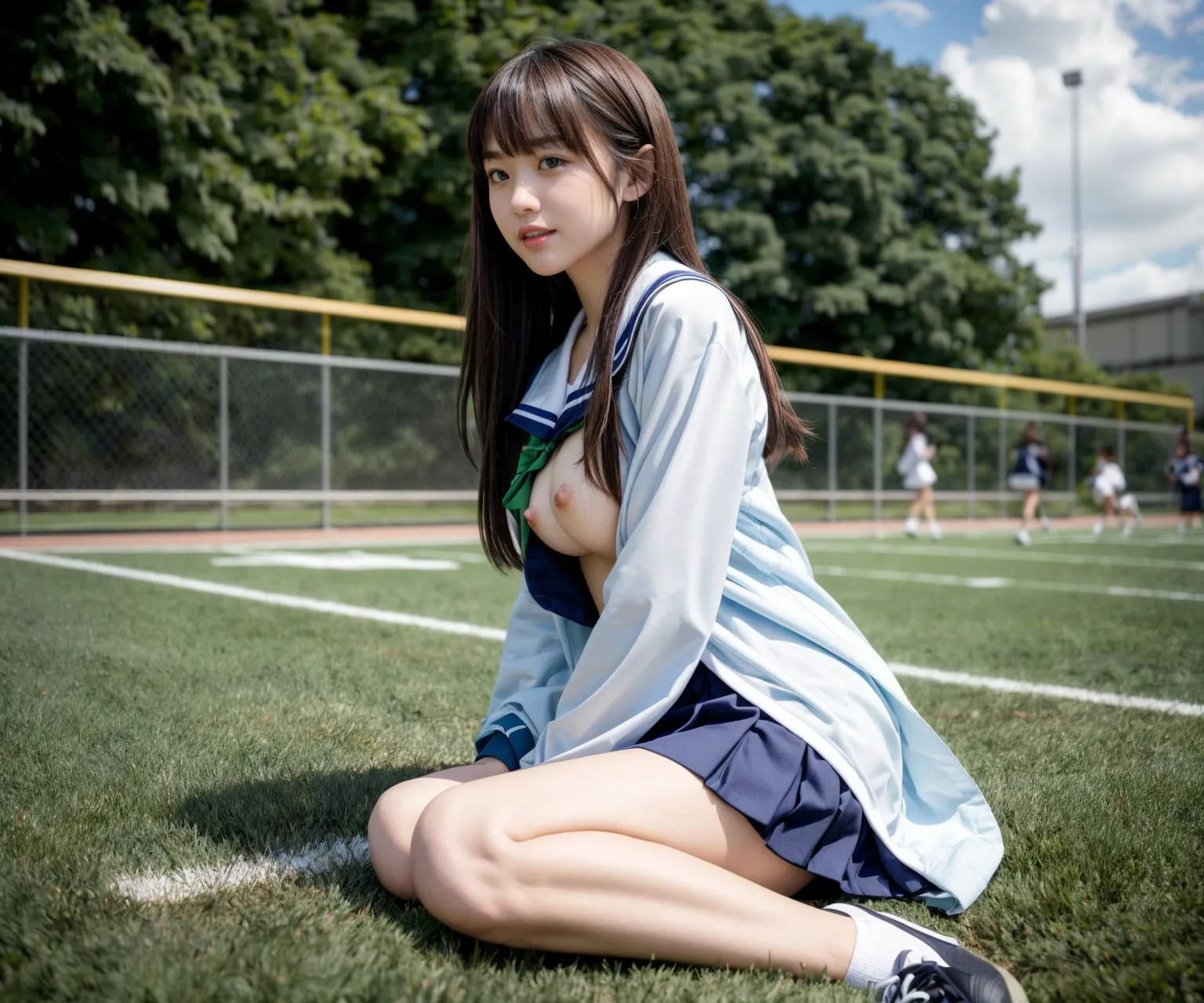 学校で制服JKが脱ぎまくり？！教室や校庭で他に人が居てもお構いなしな変態JKのAI画像409枚！(4ページ目) 32張圖片