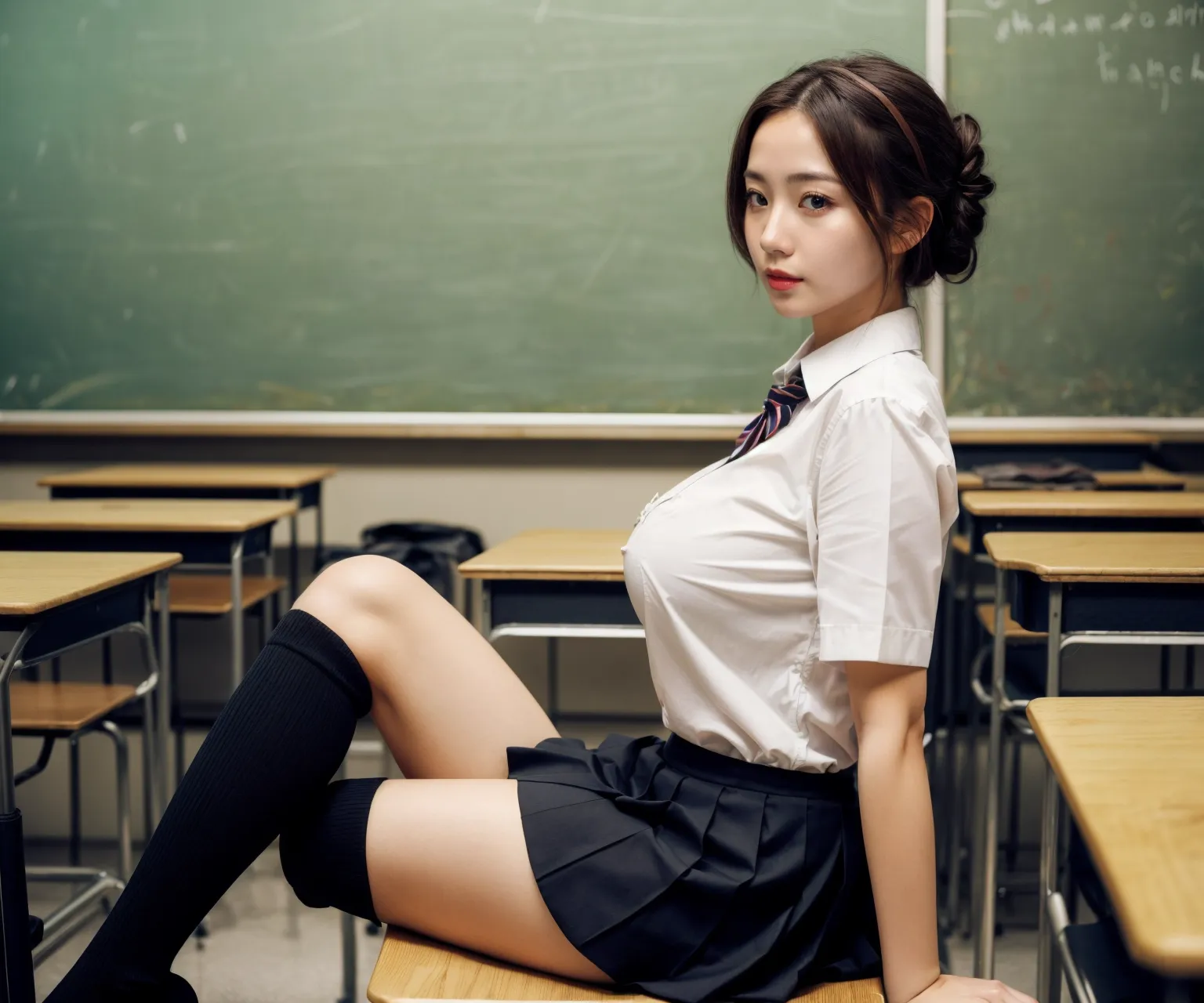 学校で制服JKが脱ぎまくり？！教室や校庭で他に人が居てもお構いなしな変態JKのAI画像409枚！(5ページ目) 10枚目の画像です。
