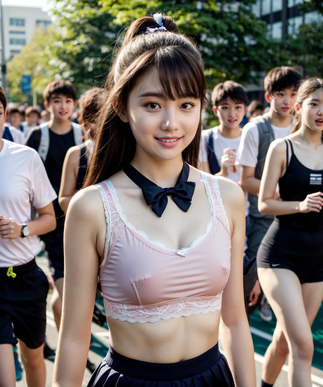 学校で制服JKが脱ぎまくり？！教室や校庭で他に人が居てもお構いなしな変態JKのAI画像409枚！(7ページ目) 35枚目の画像です。