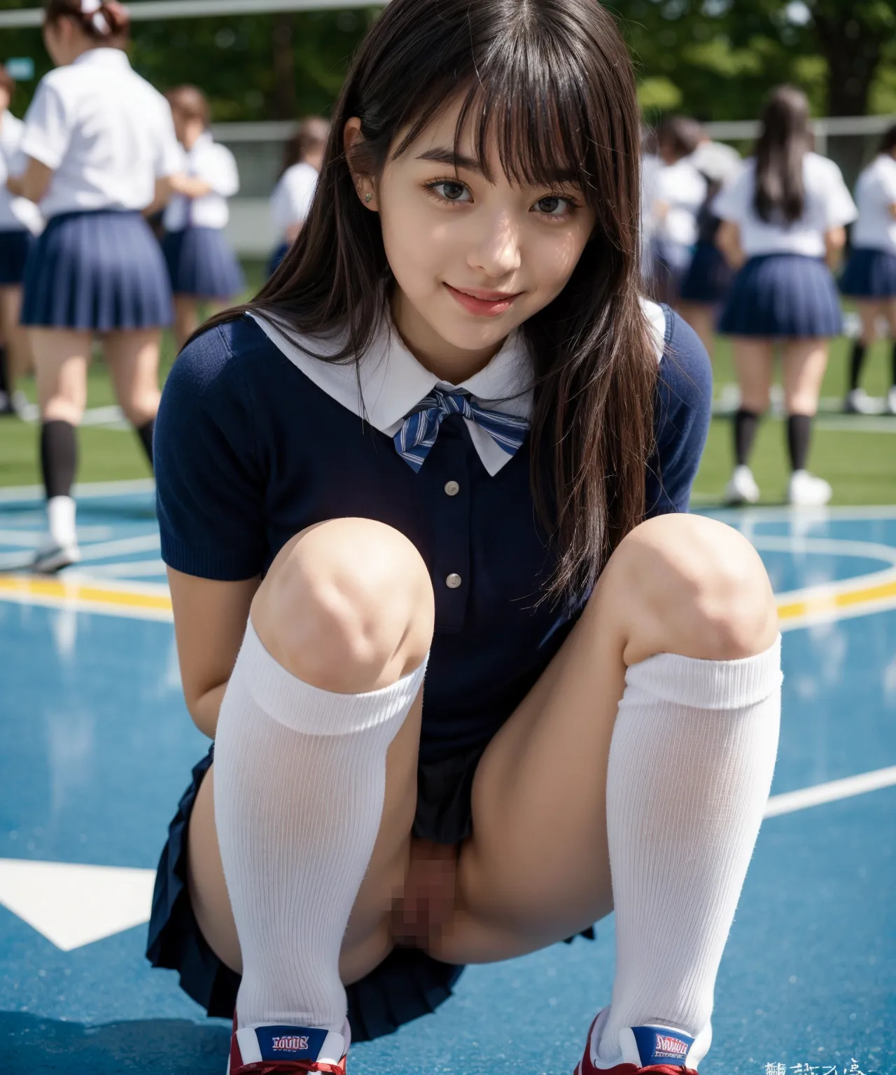 学校で制服JKが脱ぎまくり？！教室や校庭で他に人が居てもお構いなしな変態JKのAI画像409枚！(5ページ目) 29枚目の画像です。