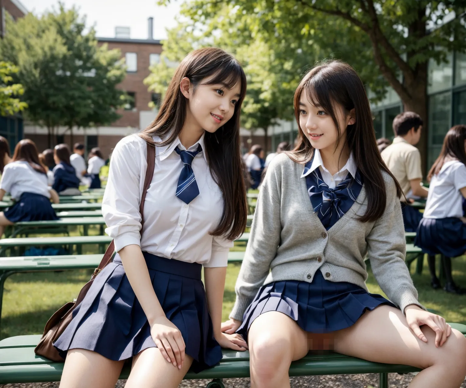 学校で制服JKが脱ぎまくり？！教室や校庭で他に人が居てもお構いなしな変態JKのAI画像409枚！(8ページ目) 15枚目の画像です。