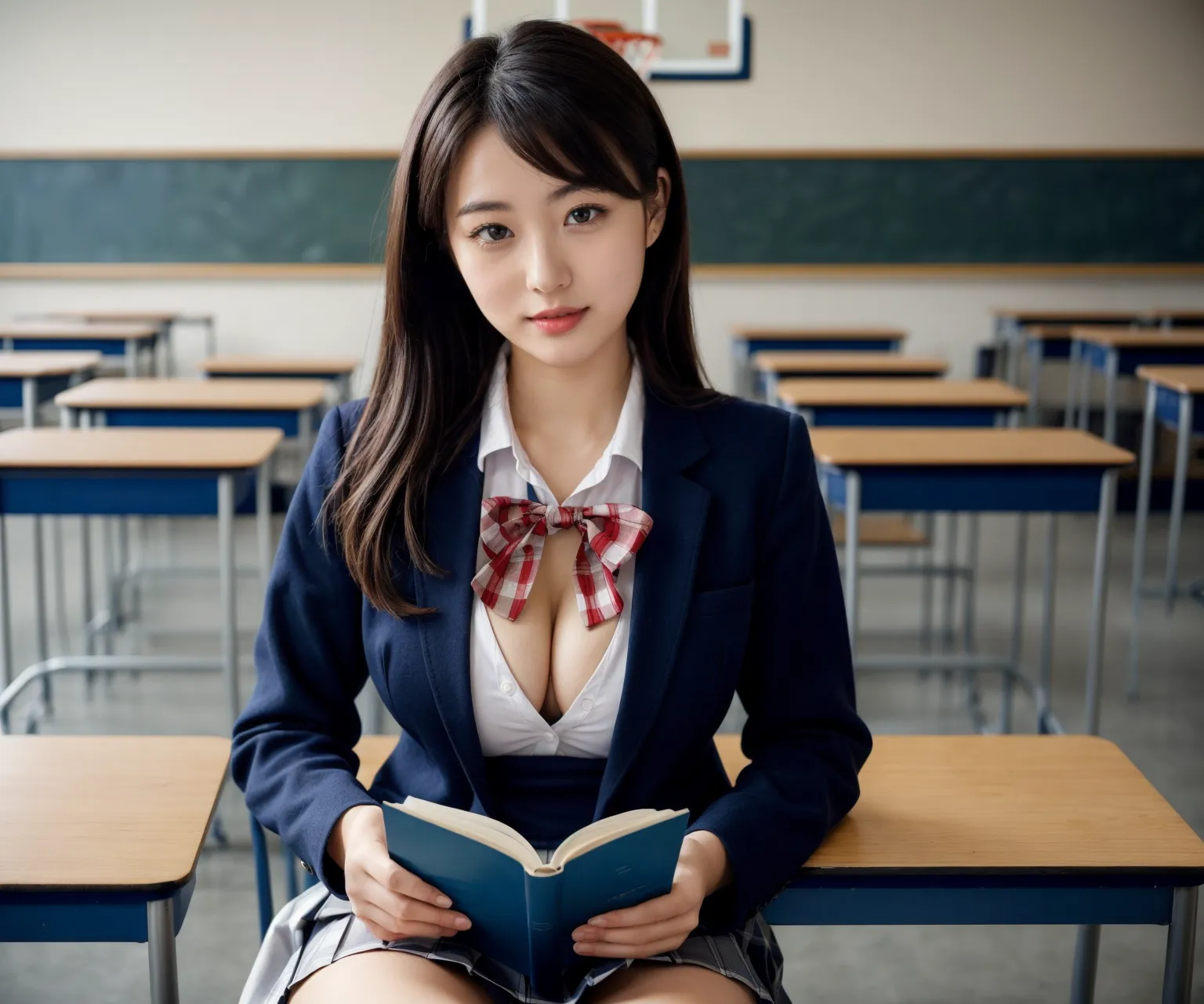 学校で制服JKが脱ぎまくり？！教室や校庭で他に人が居てもお構いなしな変態JKのAI画像409枚！(2ページ目) 32張圖片