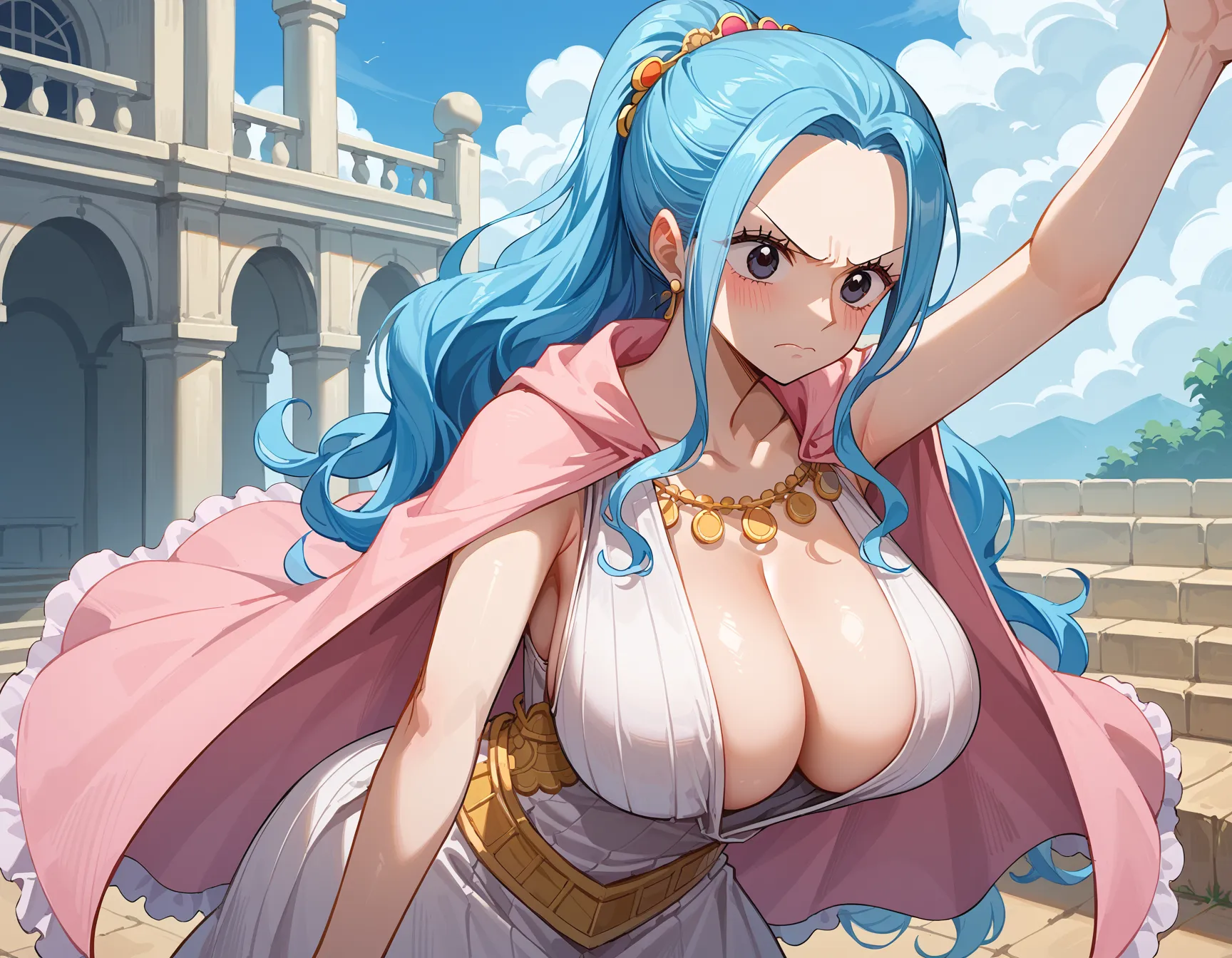 ワンピースに登場する砂漠の国の巨乳王女ビビちゃんのエッチなAI画像397枚！(6ページ目)の34枚目の画像です。