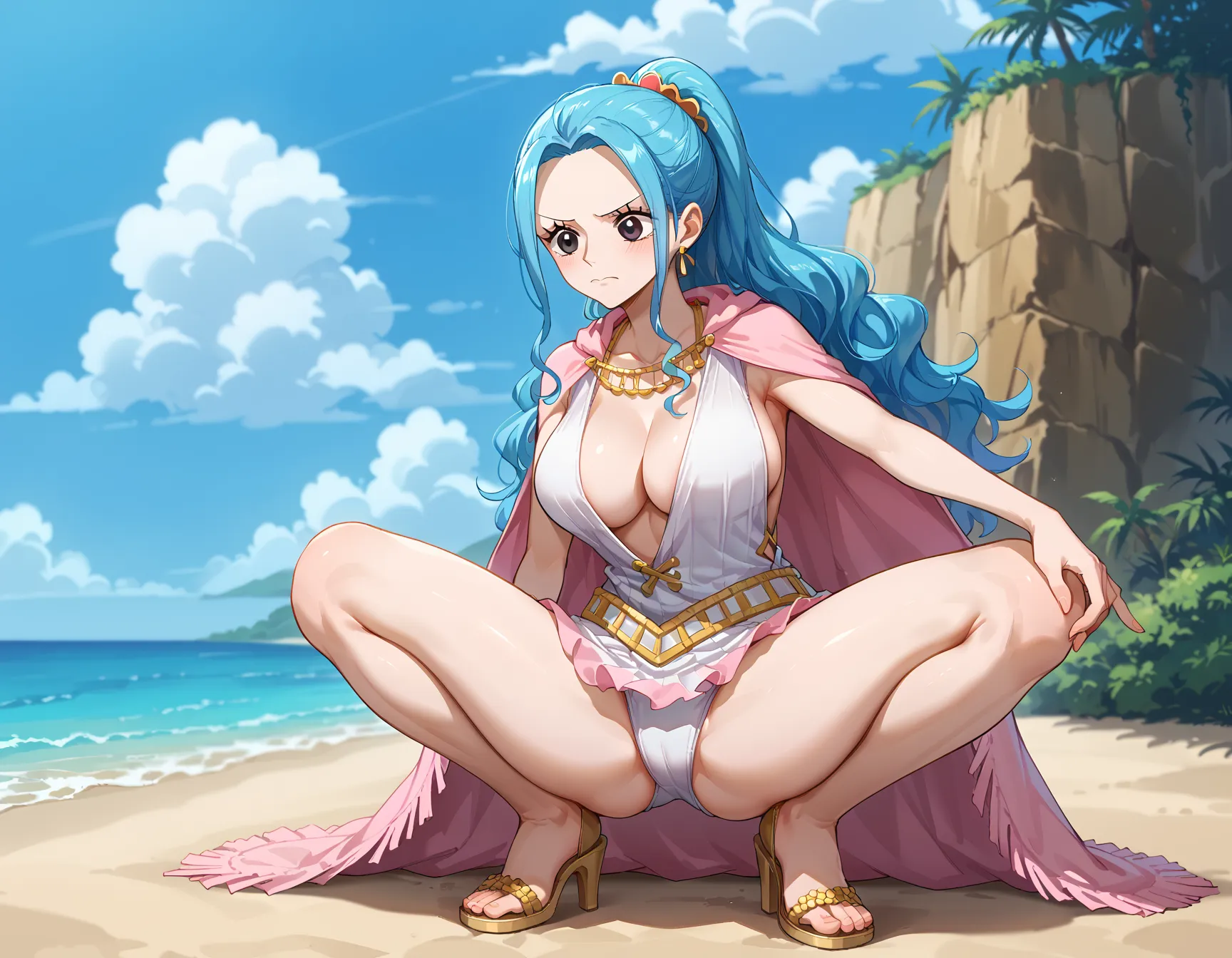 ワンピースに登場する砂漠の国の巨乳王女ビビちゃんのエッチなAI画像397枚！(7ページ目)の3枚目の画像です。