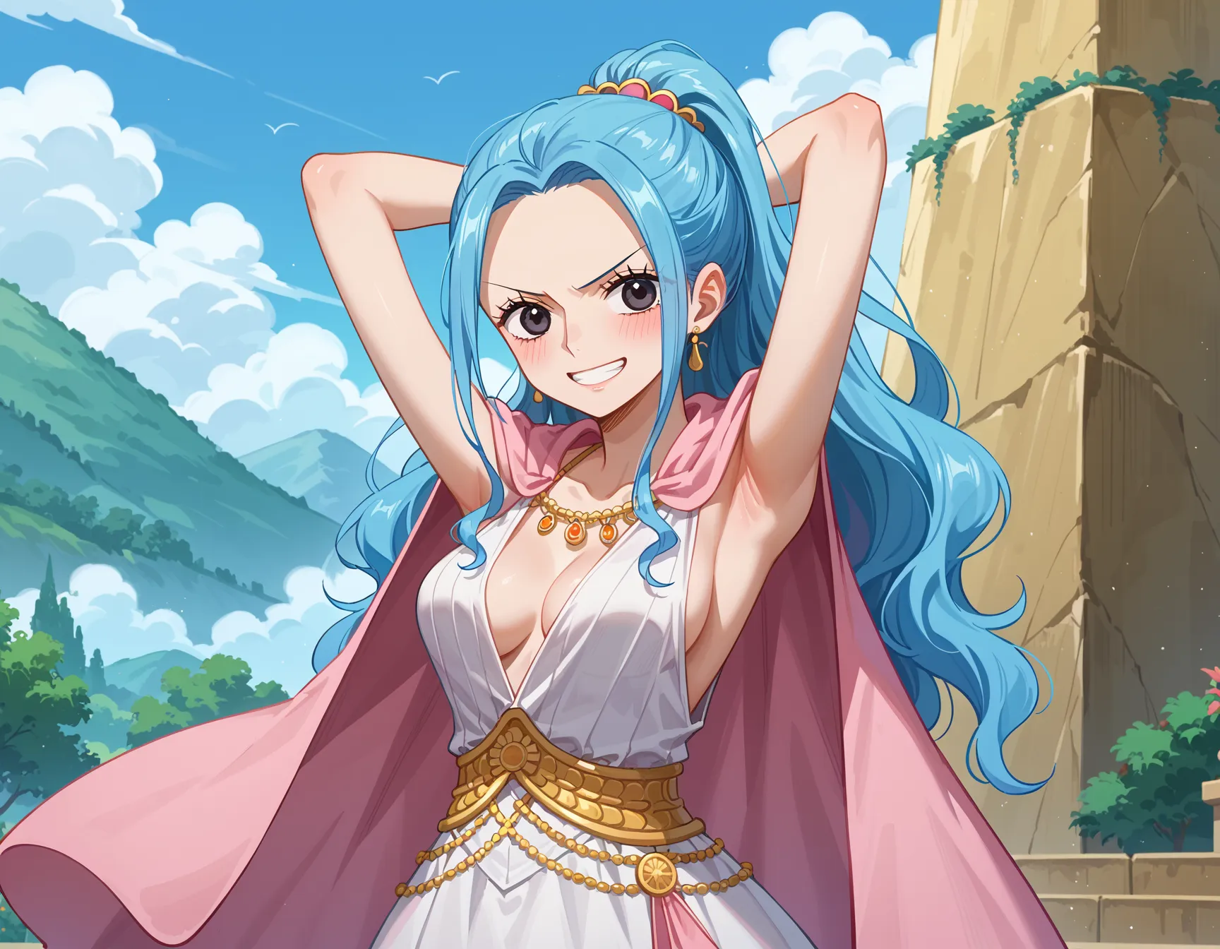 ワンピースに登場する砂漠の国の巨乳王女ビビちゃんのエッチなAI画像397枚！(7ページ目)の6枚目の画像です。
