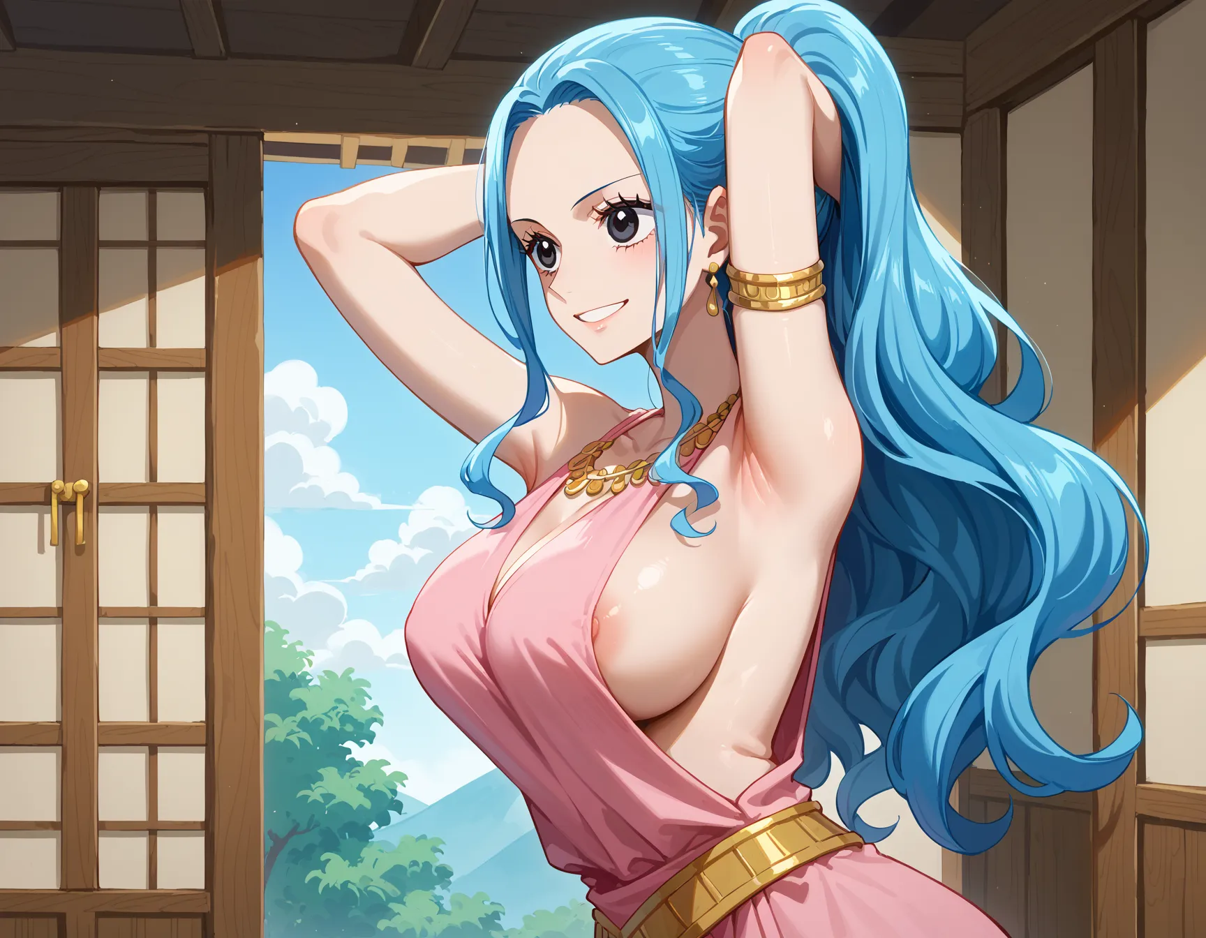 ワンピースに登場する砂漠の国の巨乳王女ビビちゃんのエッチなAI画像397枚！(9ページ目)の7枚目の画像です。