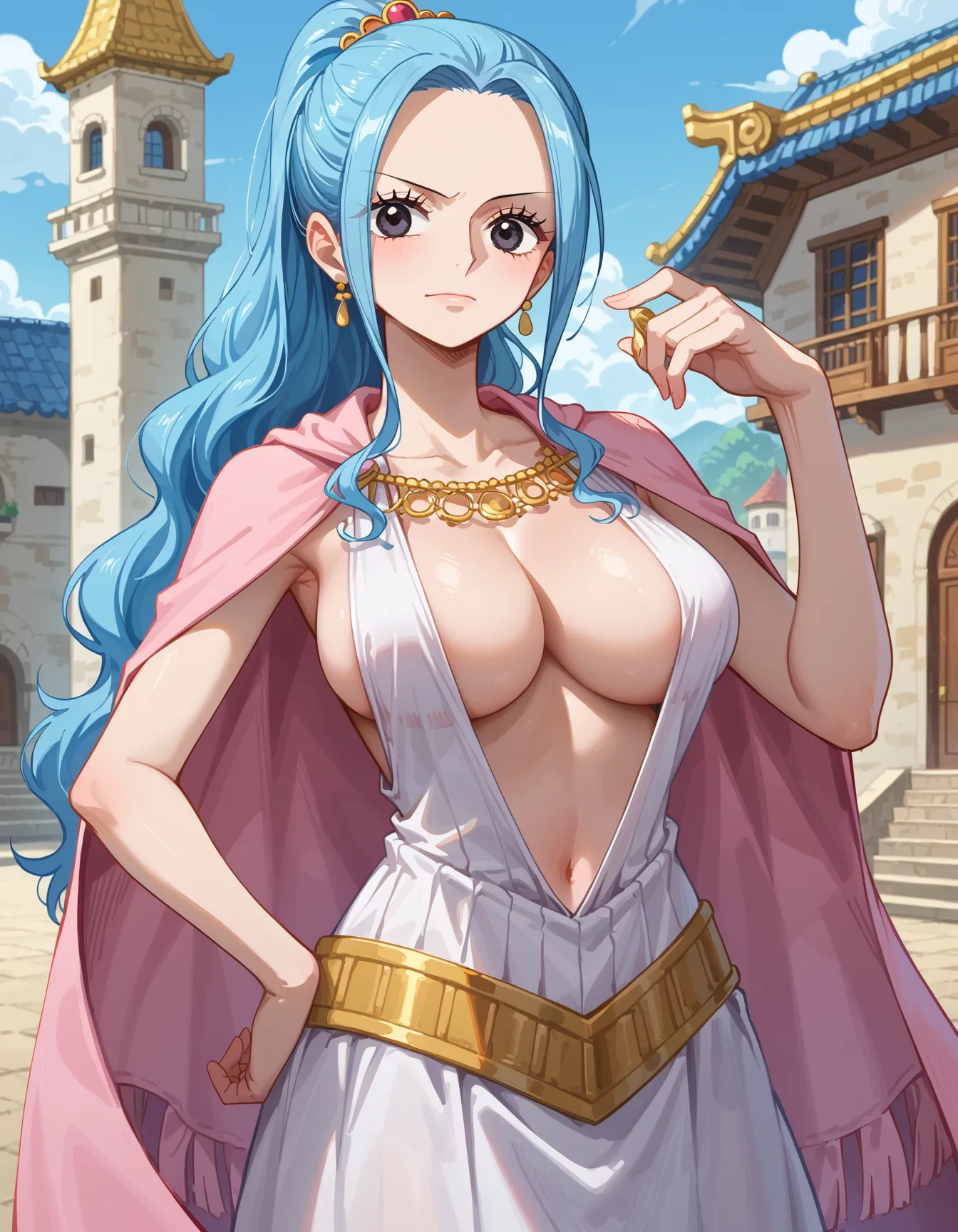 ワンピースに登場する砂漠の国の巨乳王女ビビちゃんのエッチなAI画像397枚！(10ページ目)の22枚目の画像です。