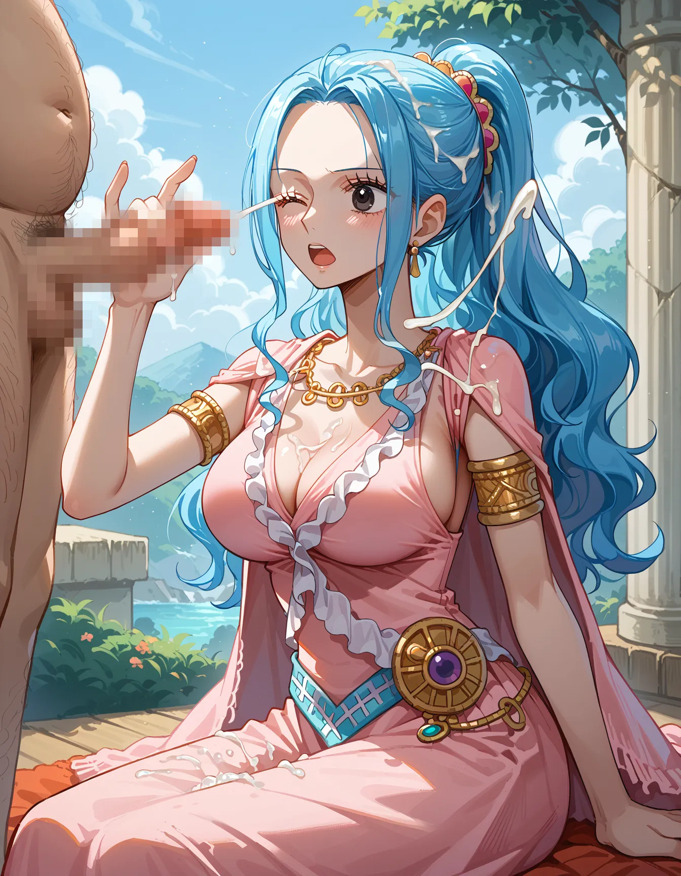 【ネフェルタリ・ビビエロ画像】ワンピースに登場する砂漠の国の巨乳王女ビビちゃんのエッチなAI画像397枚！(4ページ目)_次ページのエロ画像