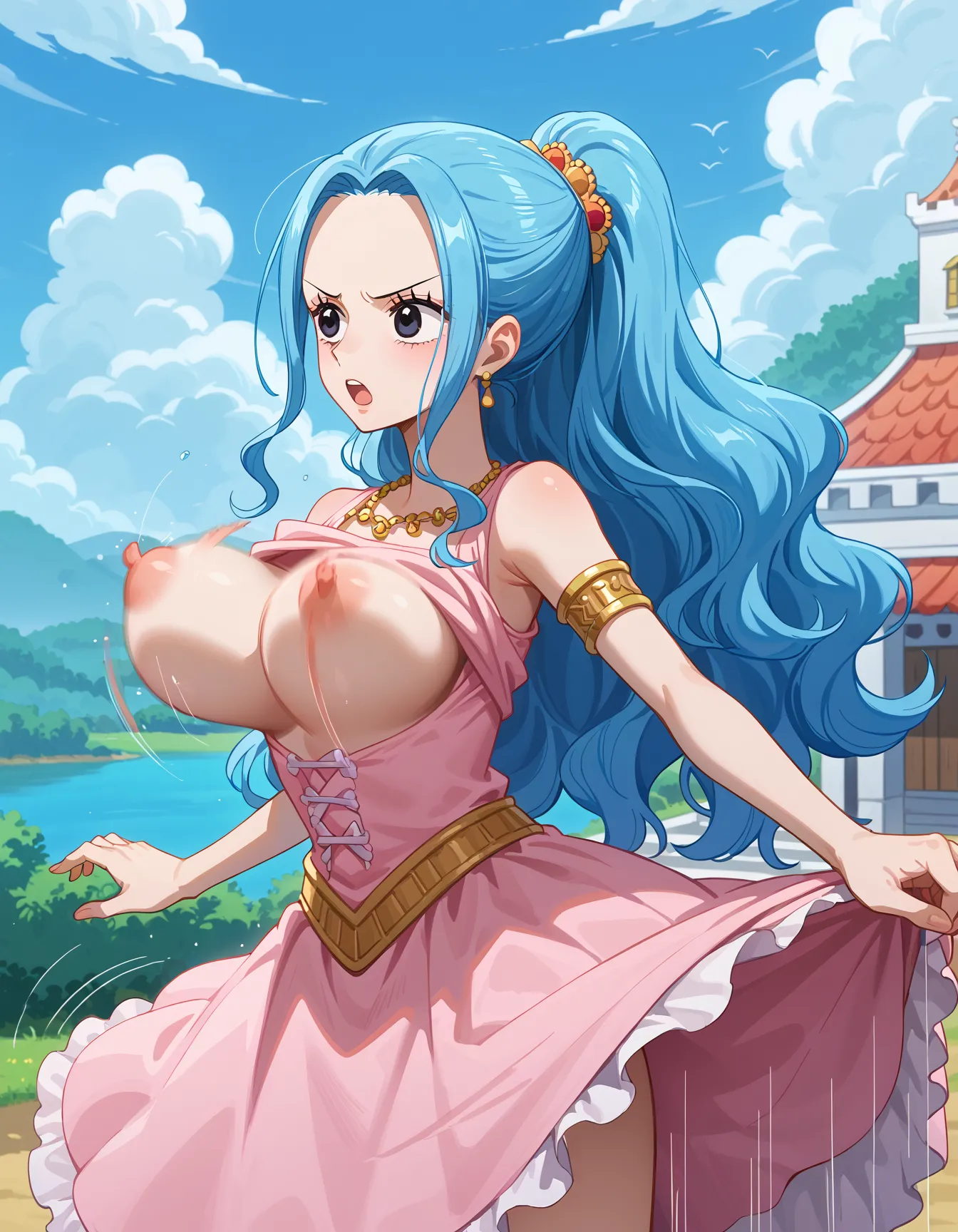 ワンピースに登場する砂漠の国の巨乳王女ビビちゃんのエッチなAI画像397枚！(5ページ目)の10枚目の画像です。