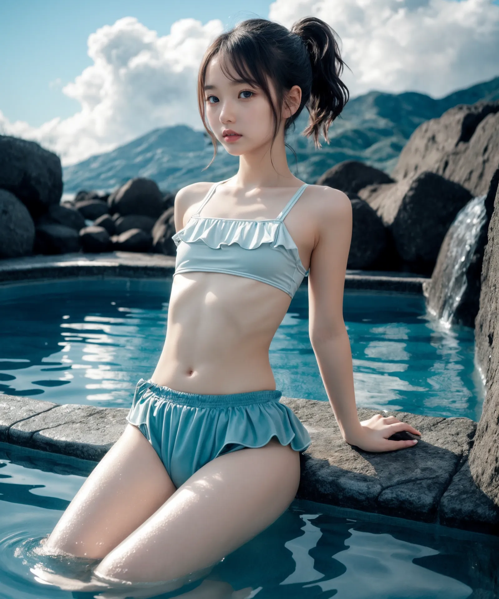 童顔貧乳美少女たちが色んなお風呂でエッチなグラビア撮影しちゃうAI画像431枚！(2ページ目)の36枚目の画像です。