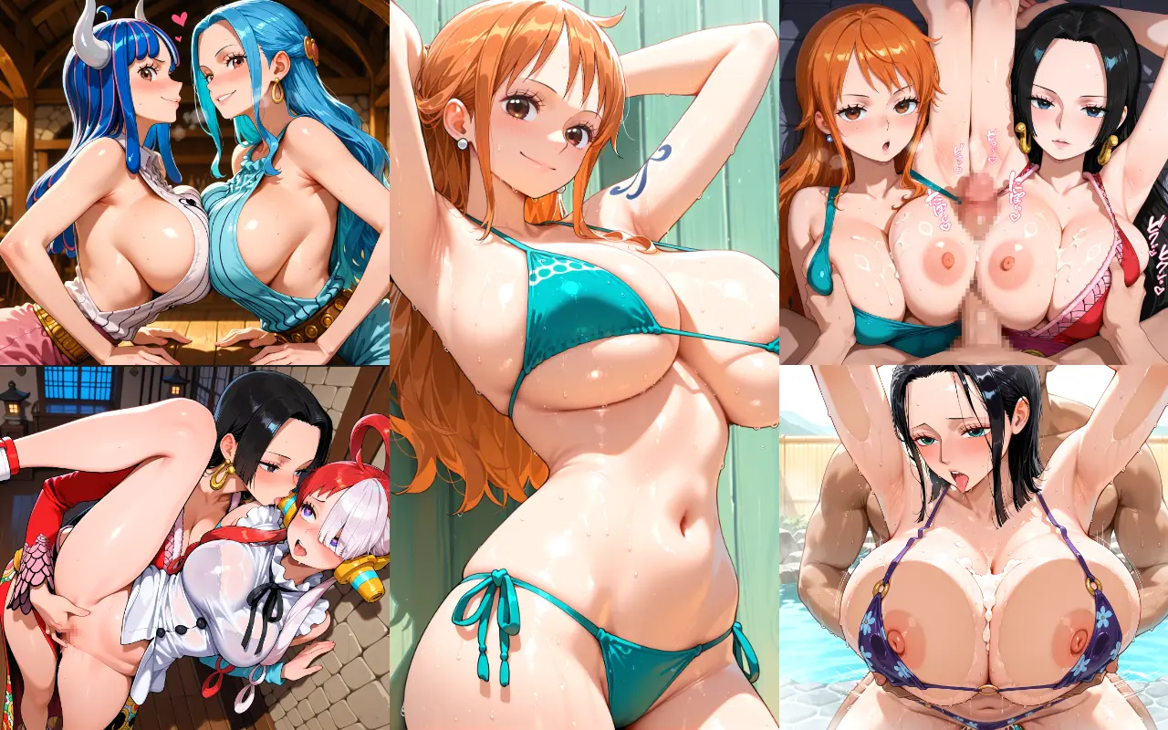 (複数画風Ver.)ONE PIECEに登場するセクシーで可愛い女の子たちのエッチな画像500枚！